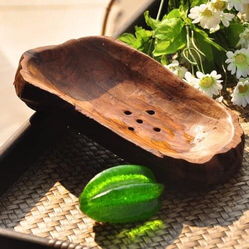 Wooden toilet soap box tray small fruit dish(A218)