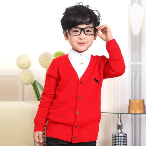 Spring Autumn Childrens Clothing Boys and Girls Sweater Childrens Sweaters Cotton Knit Fawn Cardigan