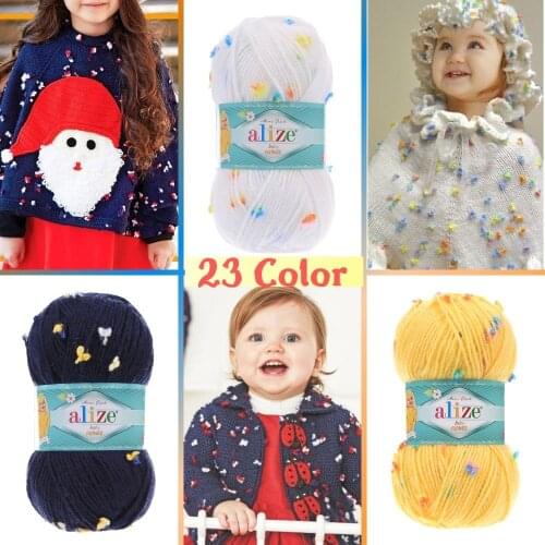 Baby Flower Hand Knitted Yarn (4 Ball) 23 Color-210 Meters(100gr) hand Knit -Alize Baby Flower-Blanket -Scarf-Baby-Blanket-DIY