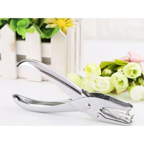 School Office Metal Single Hole Puncher Hand Paper Punch Scrapbooking Punches 6 Pages 3mm R9UA