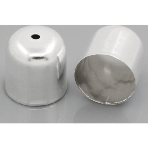 Doreen Box Lovely Necklace End Tip Bead Caps Silver color 12x12mm,100PCs (B24951)