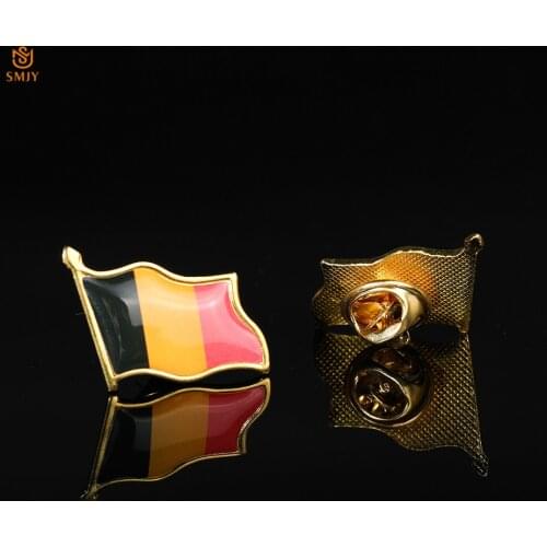 Belgium Epoxy Flag Badge Pin Lapel Official Certified Suit Jewelry Brooch Pin Souvenir Gift