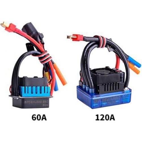 ESC 60A/120A Brushless Waterproof Speed Controller with ESC for RC Car Crawler