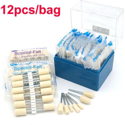 12pcs 2.35mm 3.0mm Shank Dremel Accessories Polishing Wheel Polishing Tools Wool Felt Metal Surface Buffing Polishing Bits