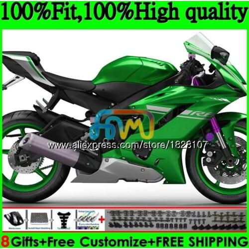 Injection OEM For YAMAHA YZF600 YZF R6 YZFR6 17 18 19 118BS.12 Glossy green YZF 600 R 6 YZF-600 YZF-R6 2017 2018 2019 Fairings