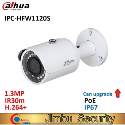 IP Camera Dahua 1.3MP Mini Bullet IPC-HFW1120S POE IR30m waterproof English firmware can upgrade cctv camera outdoor camera