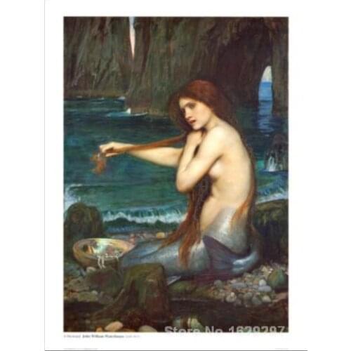 Art for sale A Mermaid by John William Waterhouse canvas Handmade High quality