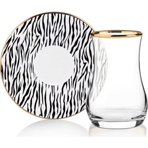 Zebra 6 Personality Ceramic Dish Tea Cup Set 6 pcs tea cups, 6 pcs ceramic plate