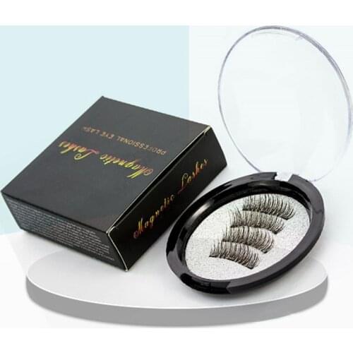 Magnetic Eyelashes with 3 Magnets Handmade Reusable 3D Mink False Eyelashes for Makeup faux cils magnetique