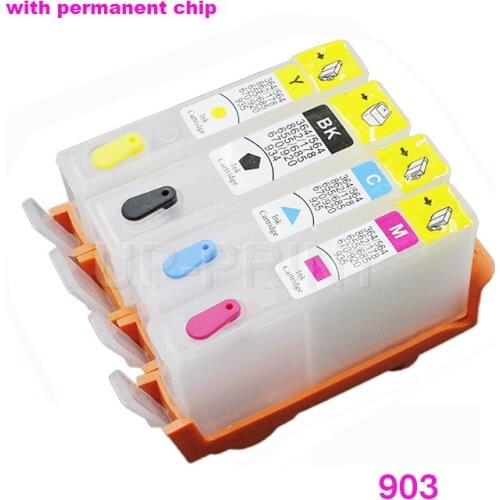 UP NEW 2sets refillable ink cartridges With chip for compatible for HP903 replacement for HP 903 Officejet Pro 6960 6950 6970