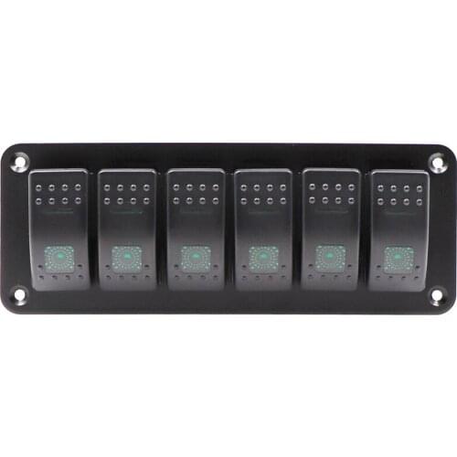 For of cars, trucks, boats, cruise ships 6 gang switch panel 12~24 V Switch Panel Overheat Protection Dash