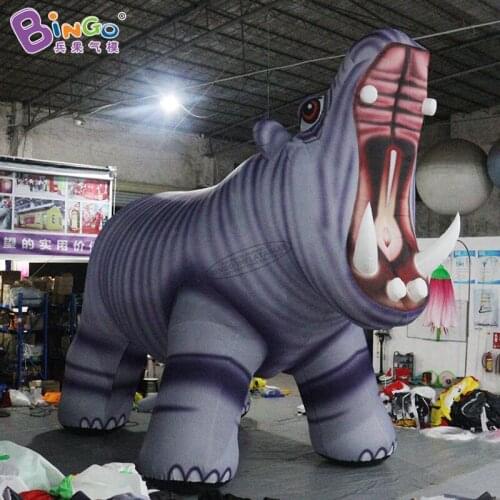Personalized 6.7x3.4x5 Meters Height Event Decoration Inflatable Giant Hippo for Show Toys BG-C0478