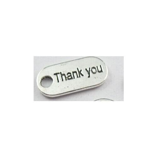 Thank You Alphabet Charms Pendants 10pcs Vintage Silver For Bracelet Necklace Fashion Jewelry Making Beads DIY Accessories S103