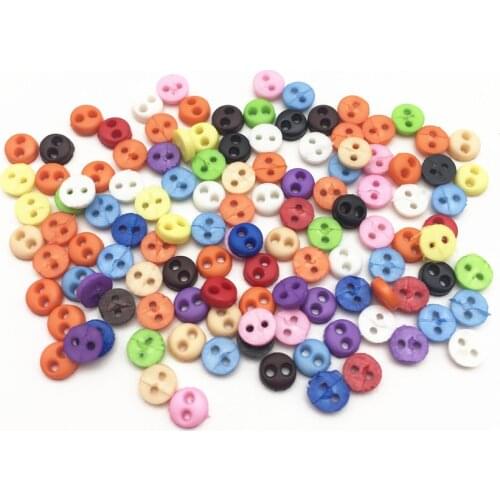 1000pcs 14 Colors 4mm Round Circle 2 Holes Tiny Doll Clothing Buttons DIY Handmade Sewing Flatback Crafts Scrapbooking