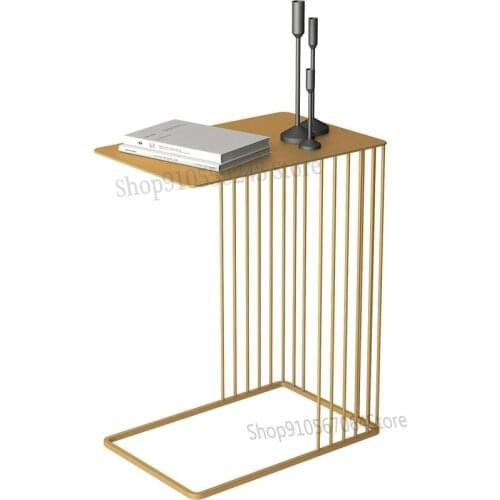 Customized Nordic Light Luxury Sofa Small Coffee Table C-shaped Side Table Mini U-shaped Narrow Corner Table Living Room Side Ta