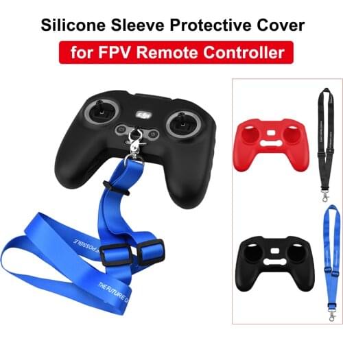 Silicone Cover Neck Strap for DJI FPV Drone Remote Controller Protetcive Case Skin Anti-Lost Lanyard for DJI FPV Combo Accessory