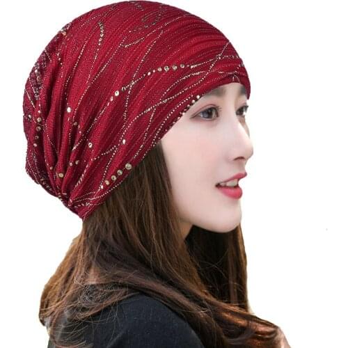 Spring Autumn thin lace Womens hats chapeau Beanie chemo cap femme peaked cap bucket hat beanie cap Bonnet Panama Hat for women