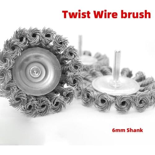 Twist Knot Wire Wheel Brush For Drill Crimped Cup Wheels Set Steel Twisted Knotted Crimp Electric Hand Rust Paint Removal Tools