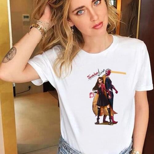 Vintage Womens T-shirts Wanda Vision Women Unisex Tshirt New Summer Short Sleeve Couple 1970s Retro T Shirts Female Casual Tops