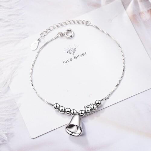 Silver Color Charms Beads Bracelets Cute Little Bell Bracelet For Women pulseira feminina present