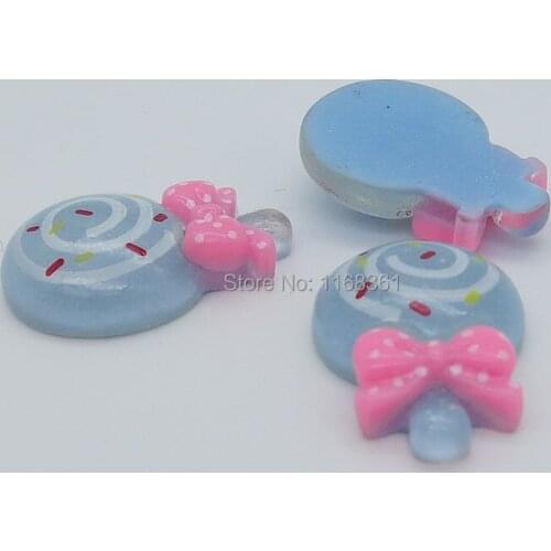 1pcs/lot resin flat back blue dot lollipop candy 21mm simulation of food Cabochon Scrapbook DIY phone decoration B304-4