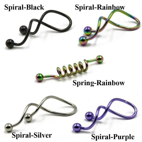 1PC Twist Spiral Ear Industrial Piercing Barbell Belly Button Ring Navel Piercing Nombril Ombligo Earring Cartilage Piercing 14g
