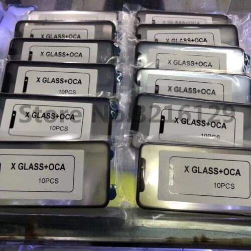 10PCS Black OEM Touch Screen Front Glass Lens with OCA Adhesive film For iPhone X XR XS max 11 11pro max Repair Part