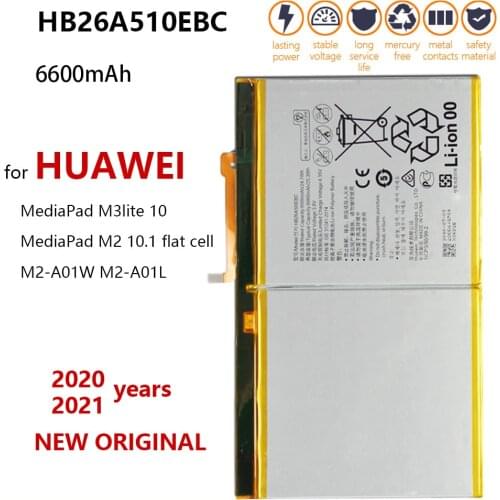 100% Geniune HB26A510EBC HB26A5I0EBC Battery For Huawei MediaPad M2 10.1 flat cell M2-A01W M2-A01L MediaPad M3 lite 10 6660mAh