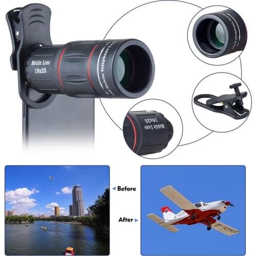 18X Telescope Optical Zoom Mobile Phone Lens for iPhone Samsung Smartphones clip Universal Camera Lens