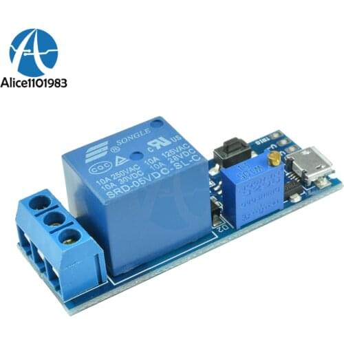 5V-30V Micro USB 5V Power Delay relay Timer Control Module Trigger Delay Switch AC 250V 10A DC 30V 10A For Burglar For Alarm