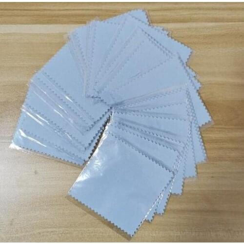 50pcs/lots 8x8cm White Blue Black Silver Jewelry Polishing Cloth Cleaning Cloths Individually Wrapped Packing Customised Logo