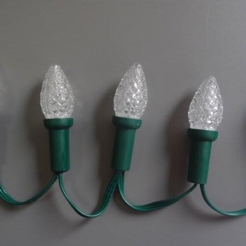 50nodes C9 DC12V WS2818 LED pixel string;IP68;with epoxy resin filled;green housing and all green wire;RGB full color addressabl