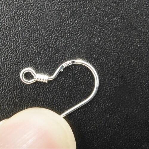 500PCS Lot Making DIY Design Jewelry Findings 925 Silver Hook Earrings 15mm 925 Sterling Silver Hooks Earrings