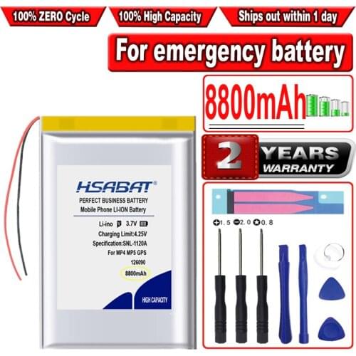 HSABAT 8800mAh 126090 Battery for DIY mobile emergency power charging treasure Recorder Devices Mobile Notebook GPS Speaker