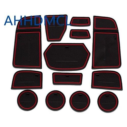 Car Anti-Dirty Pad Door Groove Gate Slot Cup Armrest Storage Pad Anti-Slip Mat For Ford Escort