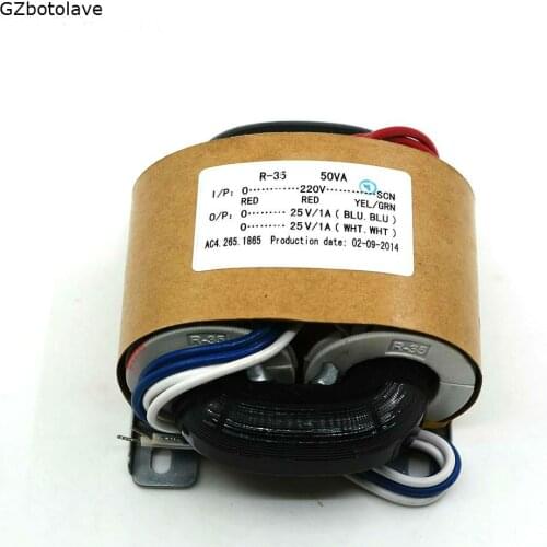 Free ship 1PCS 50W R-CORE TRANSFORMER for/DAC/ AMP 115V 230V OUTPUT:25V*2