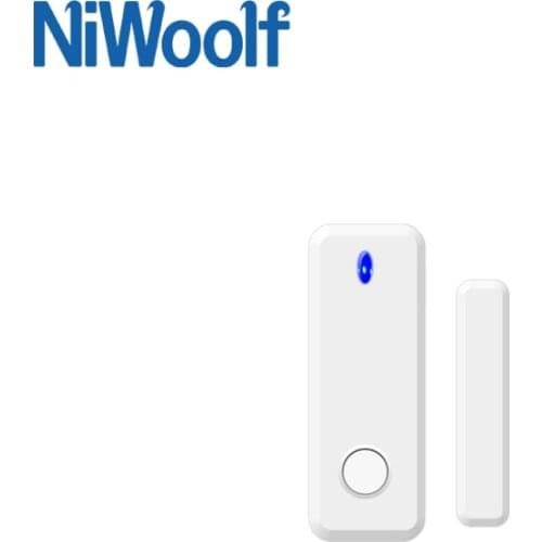NIWOOLF 433MHz Wireless Door Open Closed Detector 2-way Door Contact Detector Megnet Sensor For Our Home Burglar Alarm System