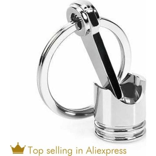 Zinc Alloy Engine Silvery Piston Key Ring Chain Keychain Key Fob Wholesale Silver Color Available European For Men Gift Trinkets