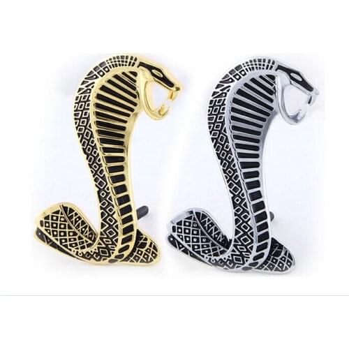 1 PCS Auto 3D Cobra Snake Grille Grill Badge Emblem for Mustang Cobra Shelby side fender car stickers Car Styling