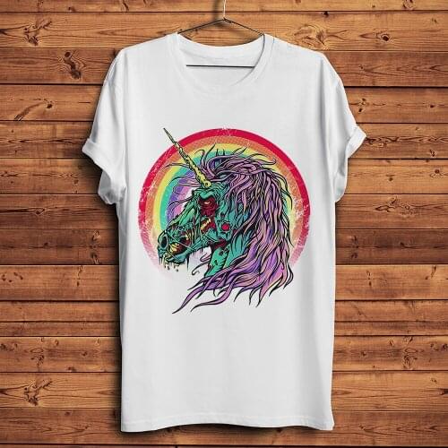 Punk Zombie Unicorn funny t shirt men summer new white casual homme cool unisex streetwear tshirt