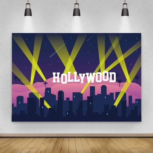 Hollywood Theme Backdrop Movie Star Photo Backdrops Birthday Party Decorations Background for Photography Photobooth Photocall