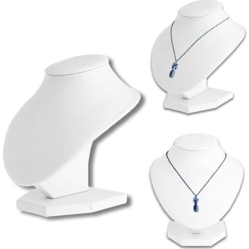 JAVRICK Faux Leather Mannequin Necklace Chain Jewelry Bust Neck Display Stand Holder New Hot Selling 2S9697