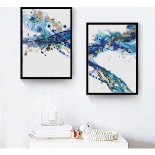 Nordic Simple Color Living Room Office Store Watercolor splashing Art wall painting canvas wall art Canvas Printings