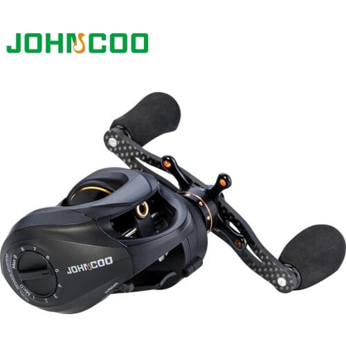 JOHNCOO Carbon Baitcasting Reel Super Light Casting Reel Centrifugal and Magnetic Brake System Multiplier Fishing Reel
