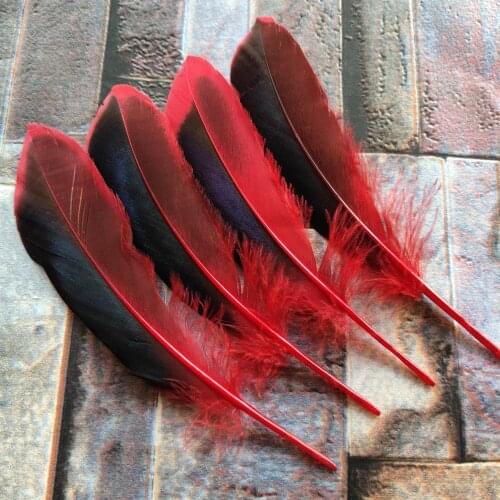 20pcs Beautiful Red Natural Duck Feathers 10-15 cm/4-6 inches DIY Jewelry Hat Craft Making Decoration Accessories