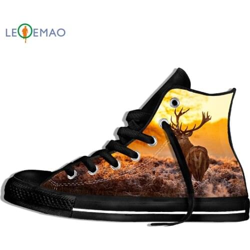 Casual Sneakers Shoes For Man Hot Forest Deerfor Men/high Quality Harajuku Forest Deer Canvas Sneakers