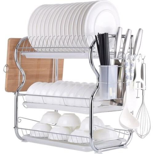 Kitchen Organizer Racks Holders Three-layer Drain Rack Household Sink Dish Rack Wholesale Drying Storage Shelf Accessories