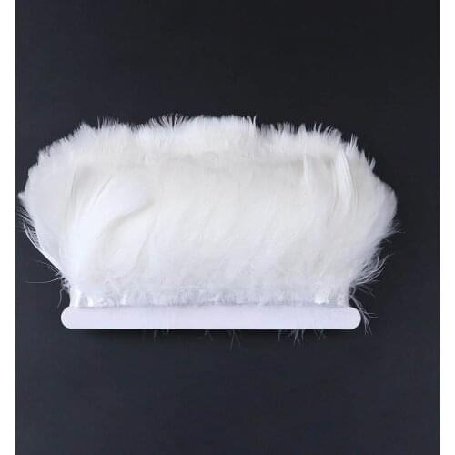 1 Meter White Goose Feather Trims Dyed Geese Feather Ribbons 5-9 CM Plumes Fringes for DIY Clothing Decor Accessory 10 Colors