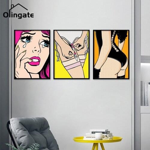 Cartoon Sexy American Woman Wall Painting Abstract Anime Art Poster One Piece Canvas Art Home Decor for Living Drawing Room