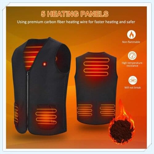 Men Outdoor Warm USB Heating Jackets Smart Thermostat Pure Color Hooded Heated Clothing Waterproof Jackets for Men